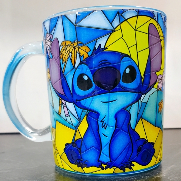 NWOT Disney Lilo & Stitch Mosaic Glass Coffee Mug - Picture 3 of 4